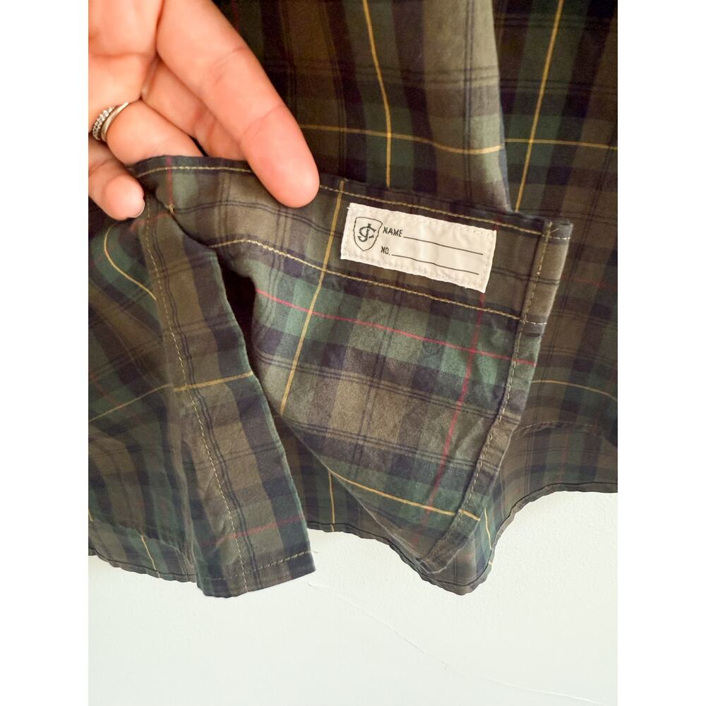 J.Crew | NWT Secret Wash slim cotton poplin shirt in Green Plaid | Sz XL - Picture 6 of 11